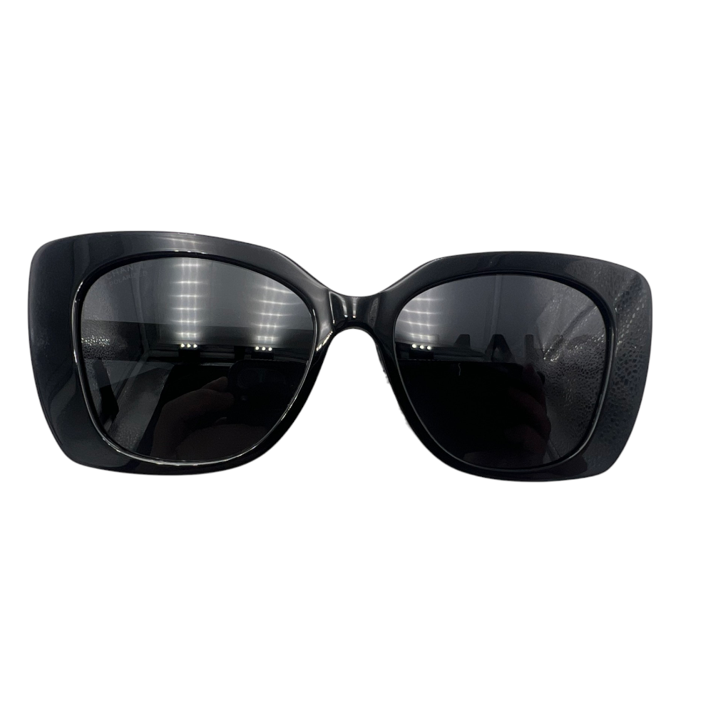 Chanel 5422 Square Sunglasses Crystal Black/White
